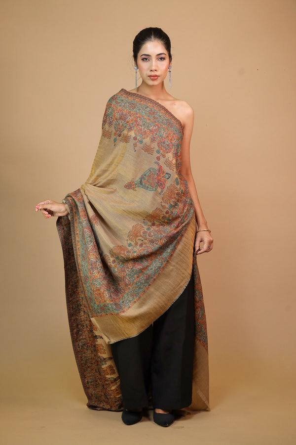 Zari Border Kunj Kani Shawl