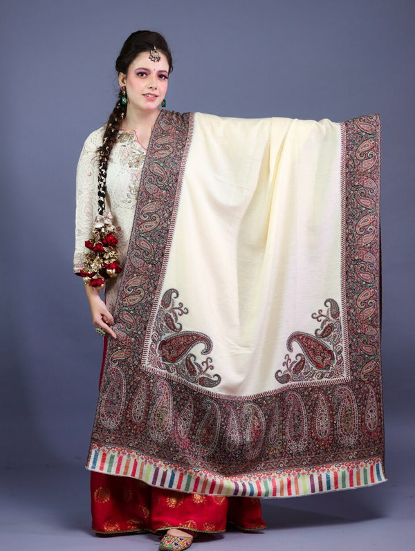 Paisley Kunj Border Kani Shawl