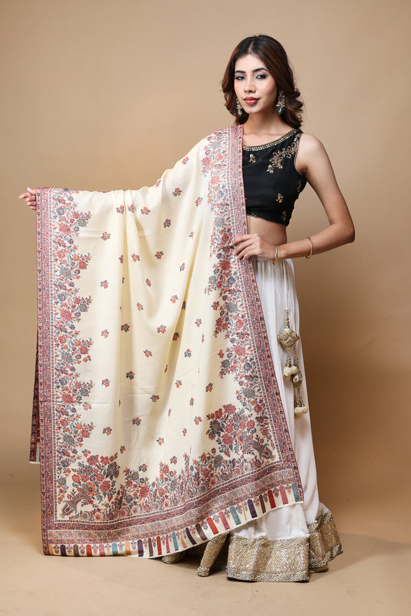 Flower Border Booti Kani Shawl