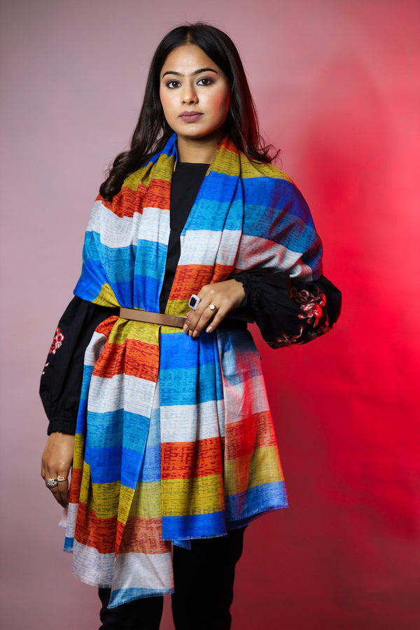 Multi-Coloured Small Printed Stole