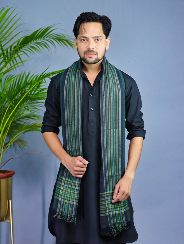 Stripe Border Reversible Stole For Men