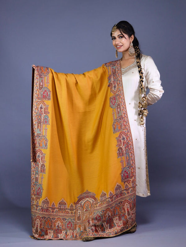 Darbar Palla Kani Shawl Mustard