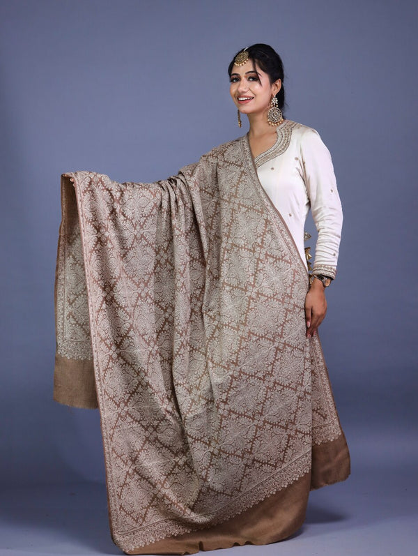 Block Jaal Embroidery Shawl