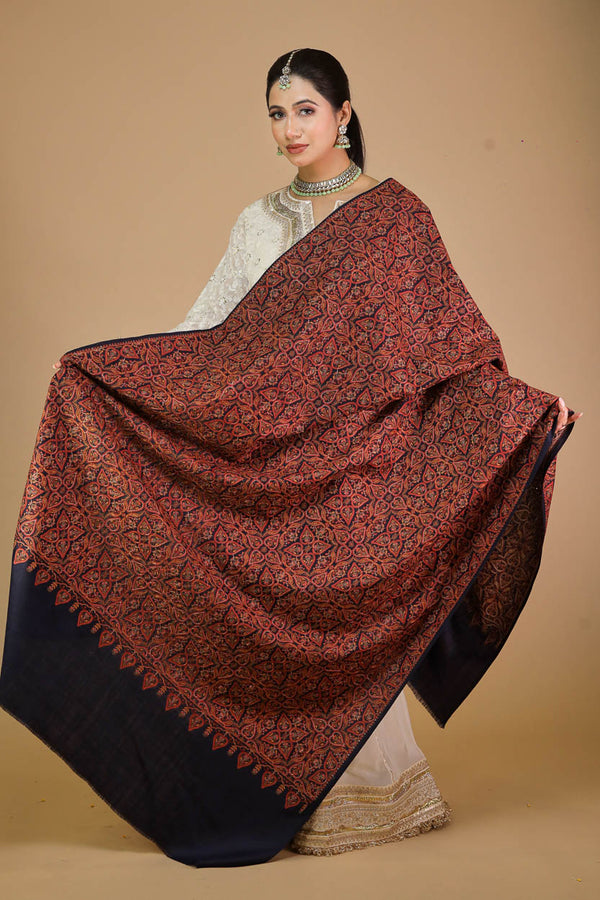 Ace Zari Embroidery Shawl