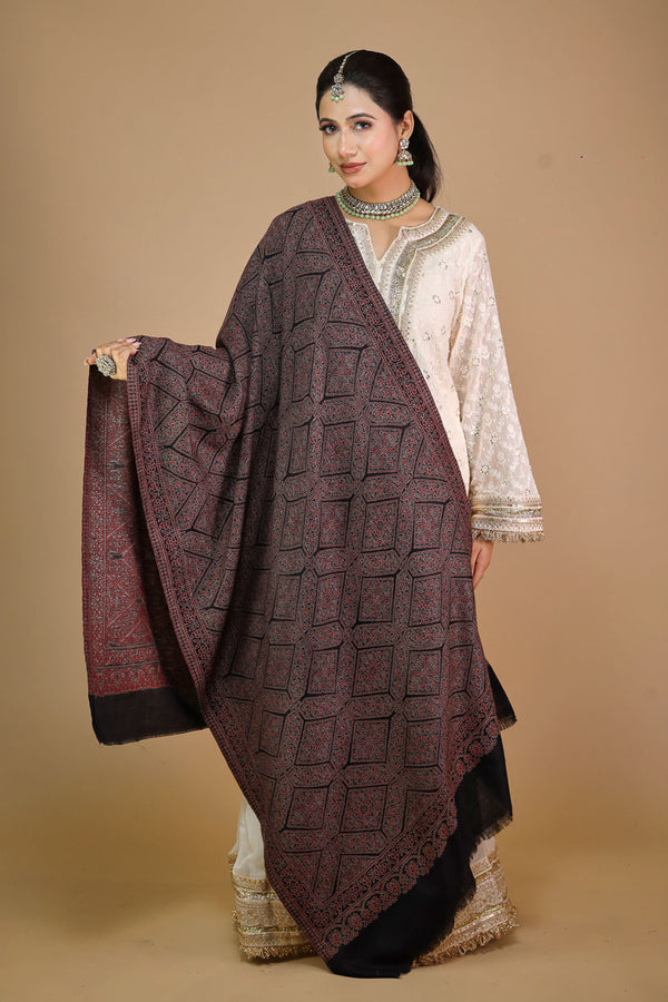 Fine Wool Block Kani Stole