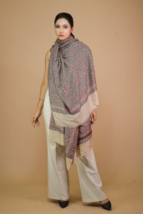 Fine Wool Paisley Jaal Kani Shawl