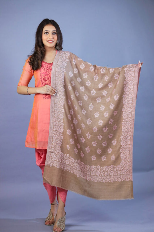 Chinar Border Woven Stole