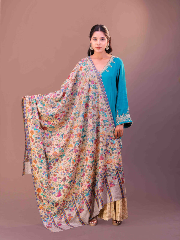 Fine Wool Paisley Kalamkari Shawl