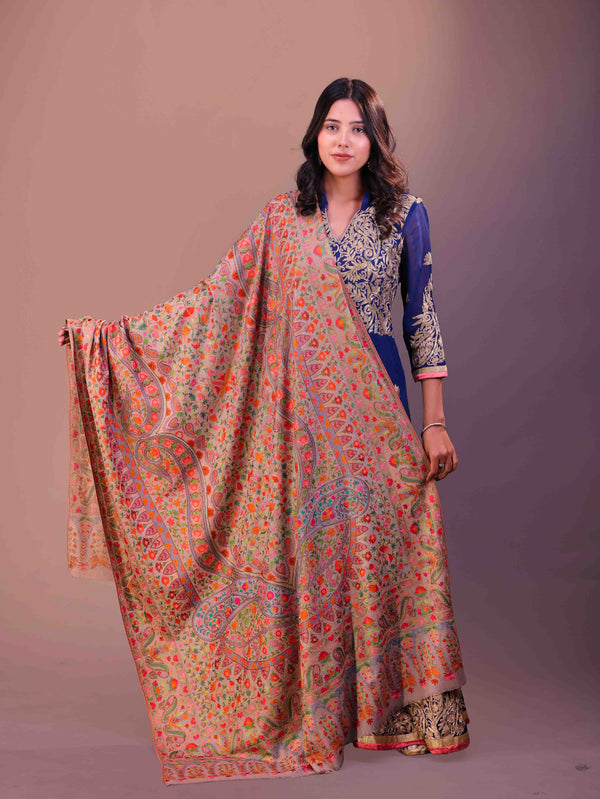 Fine Wool Guldasta Embroidery Shawl