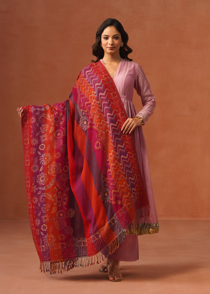 Zigzag Floral Stripe Kani Shawl