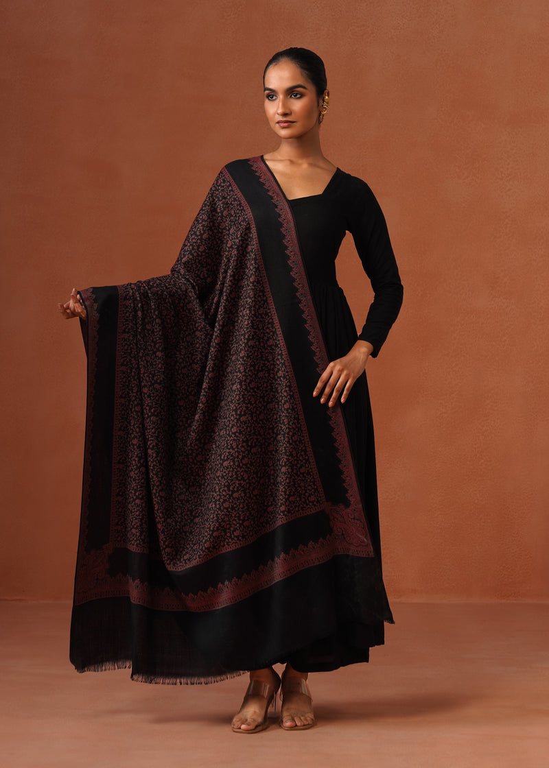 Midnight Rose Kani Shawl