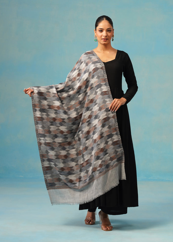 Amber Ikat Stole Grey