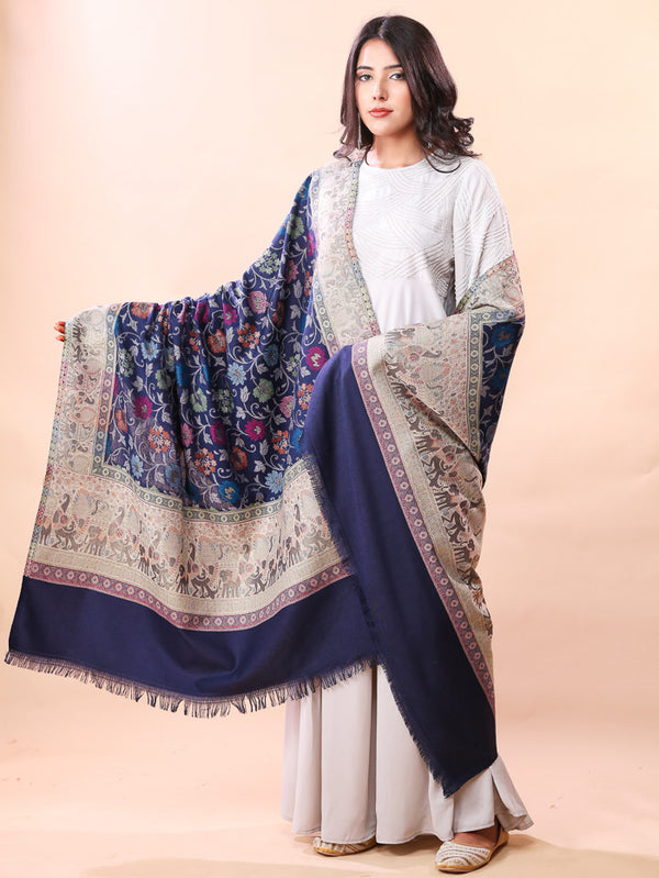 Peacock Border Zari Kani Shawl