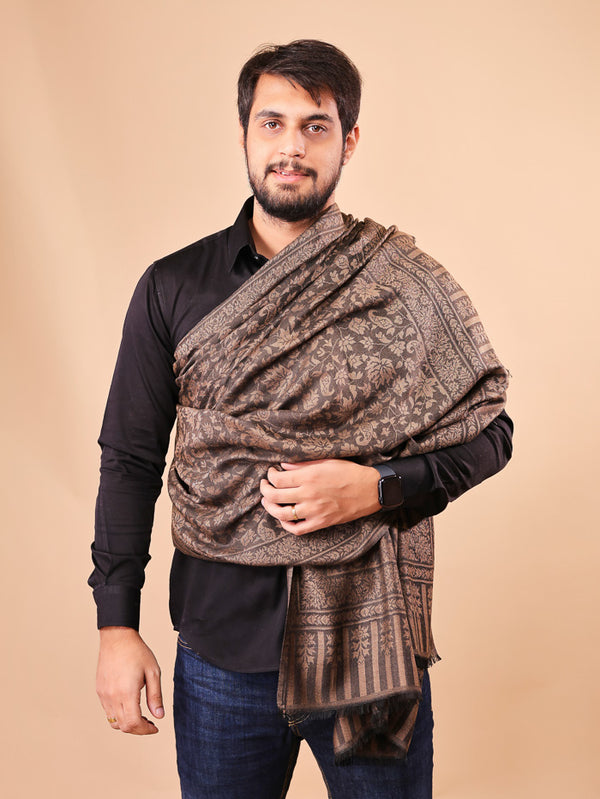 Chinar Self Shawl for Men Black