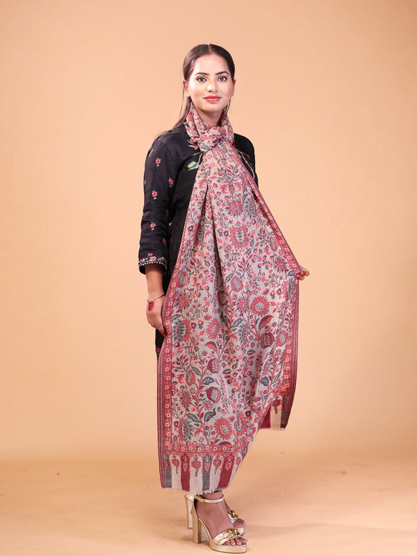 Fine Wool Flower Kani Stole