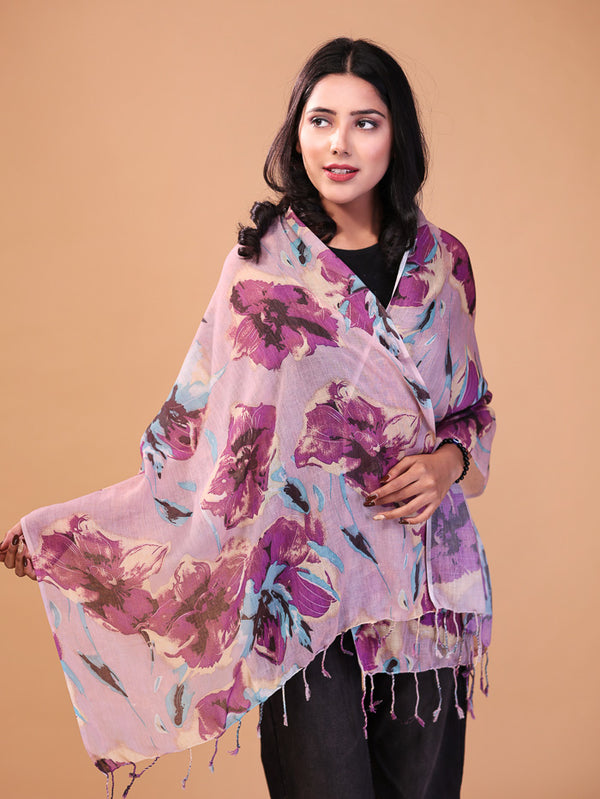 Big Rose Flower Cotton Stole