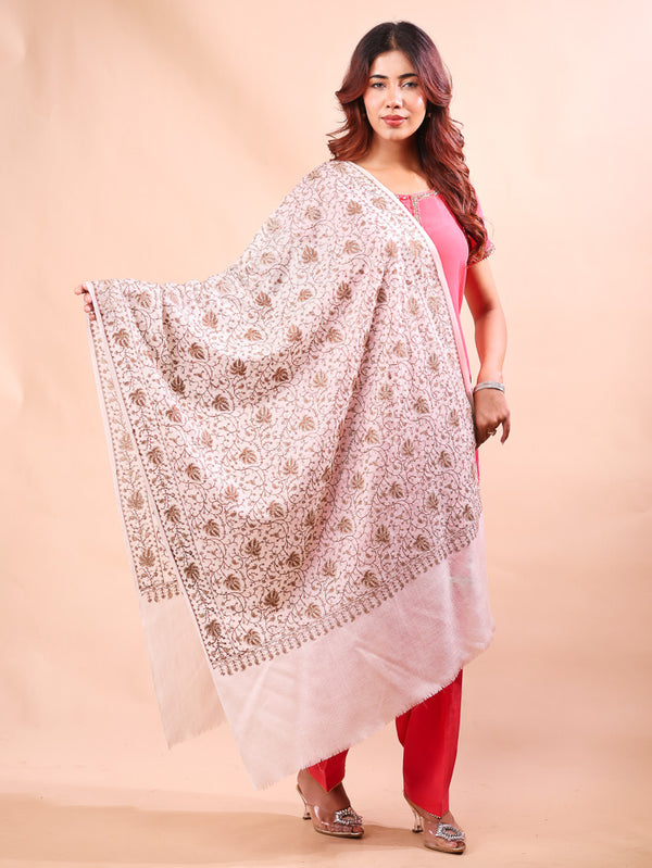 Leaf Silk Embroidery Stole