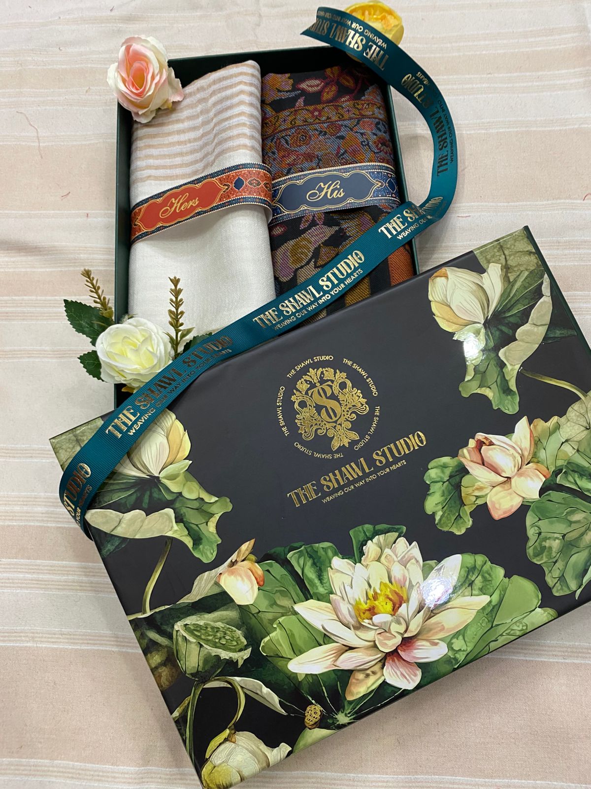 HIS & HER SET OF FINEWOOL STOLE & MENS SHAWL, WITH GIFT PACKING – The ...