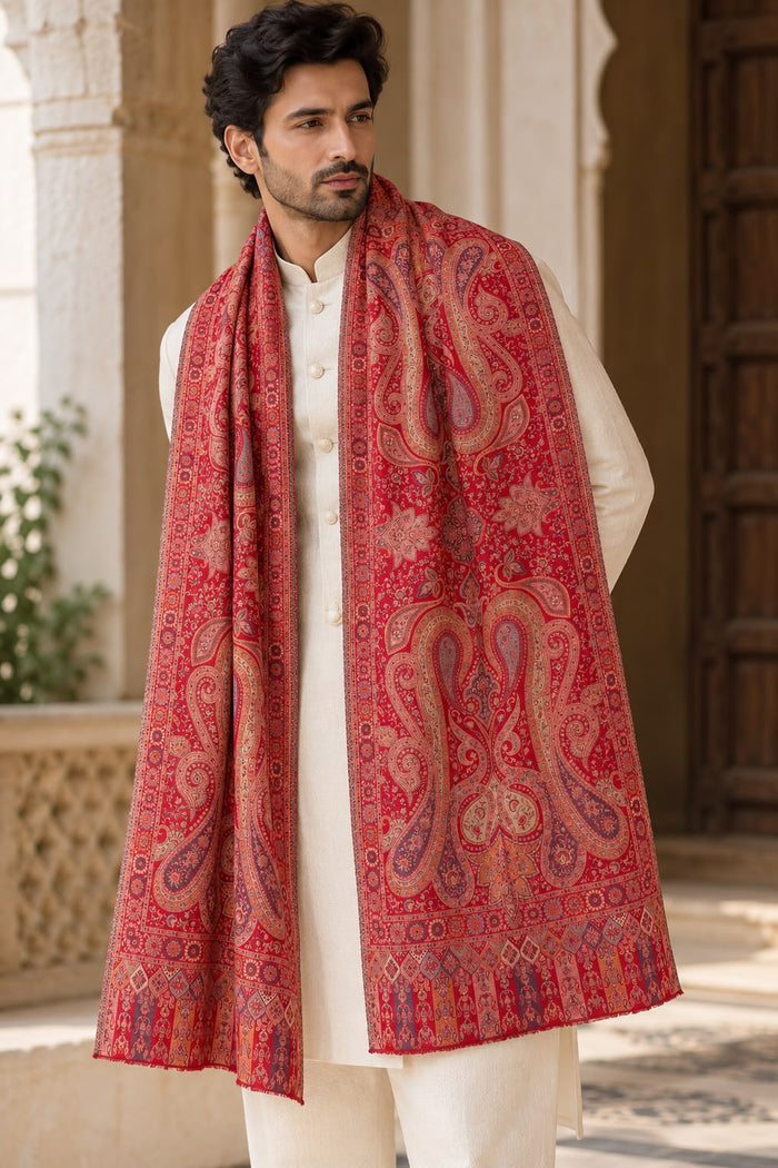 Royal Darbar Multi Kani Stole With Zari