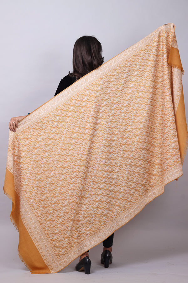 Matka Border Shawl Mustard