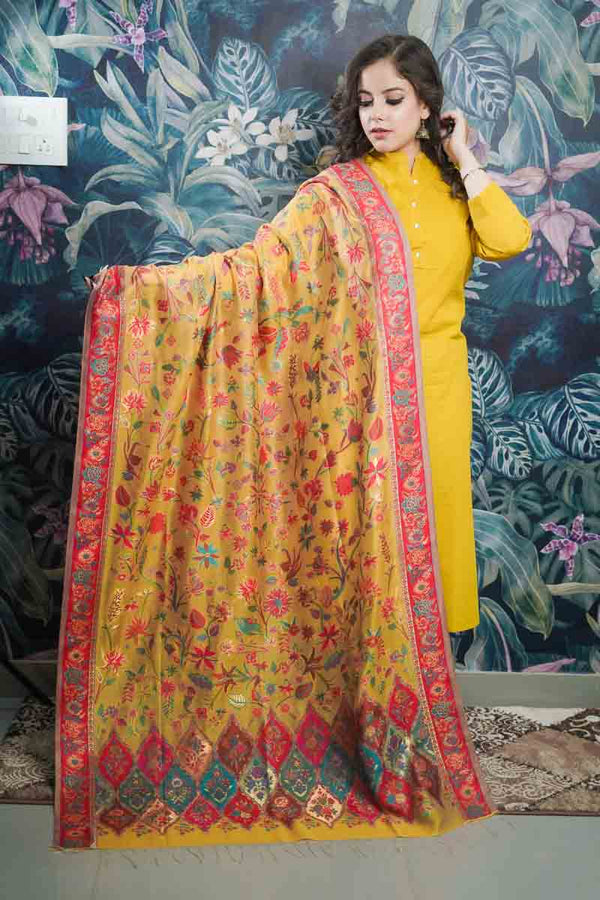 Matka Palla Dupatta Mustard