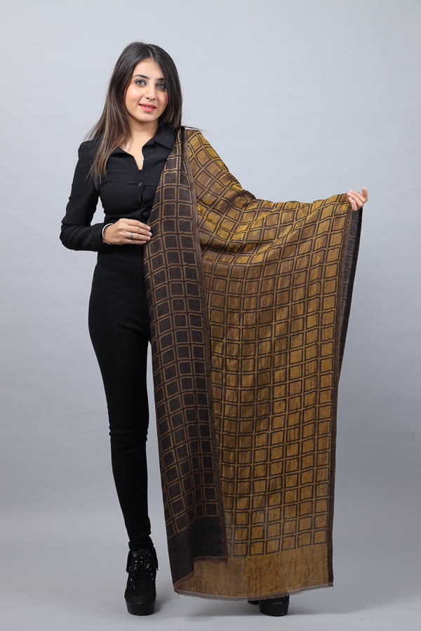 Check Zari Reversible Stole