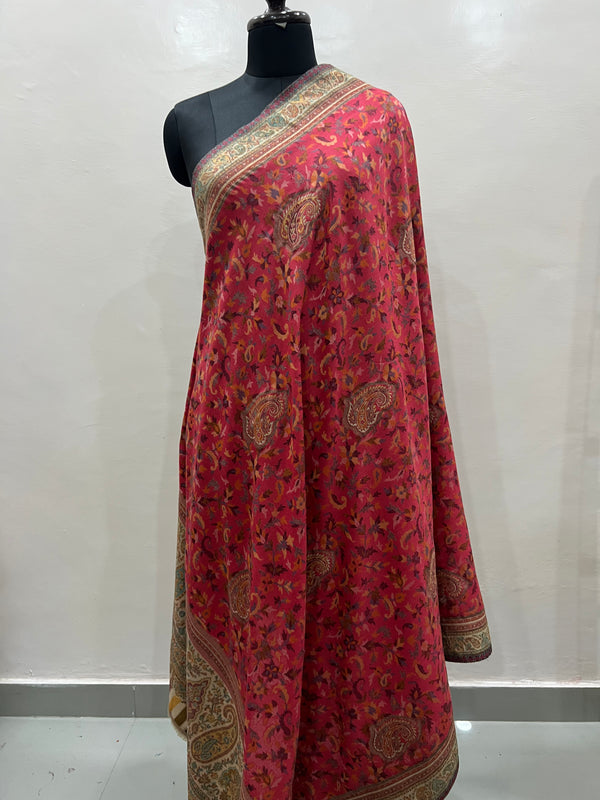 Border Booti Kani Shawl Pink