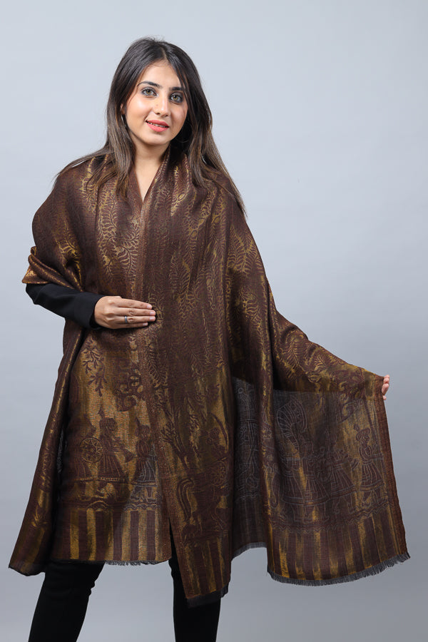 Shehnai Wool Zari Stole