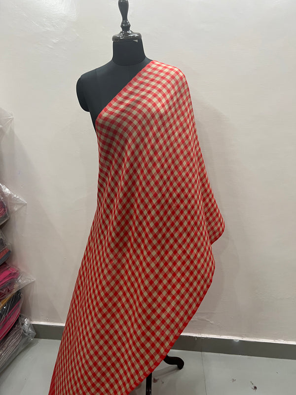 Red Super Soft Check Stole