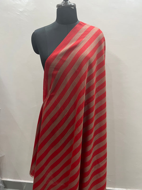 Super Soft Stripe Shawl Red