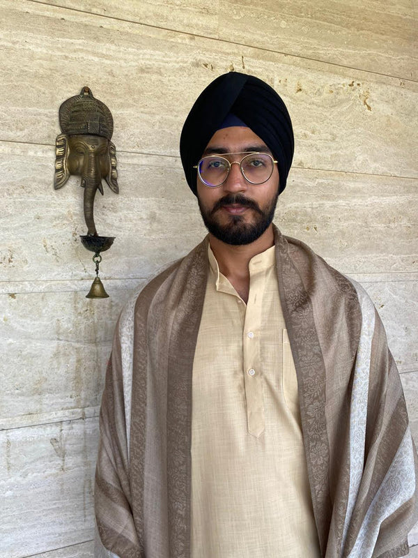 Self Stripe Shawl for Men